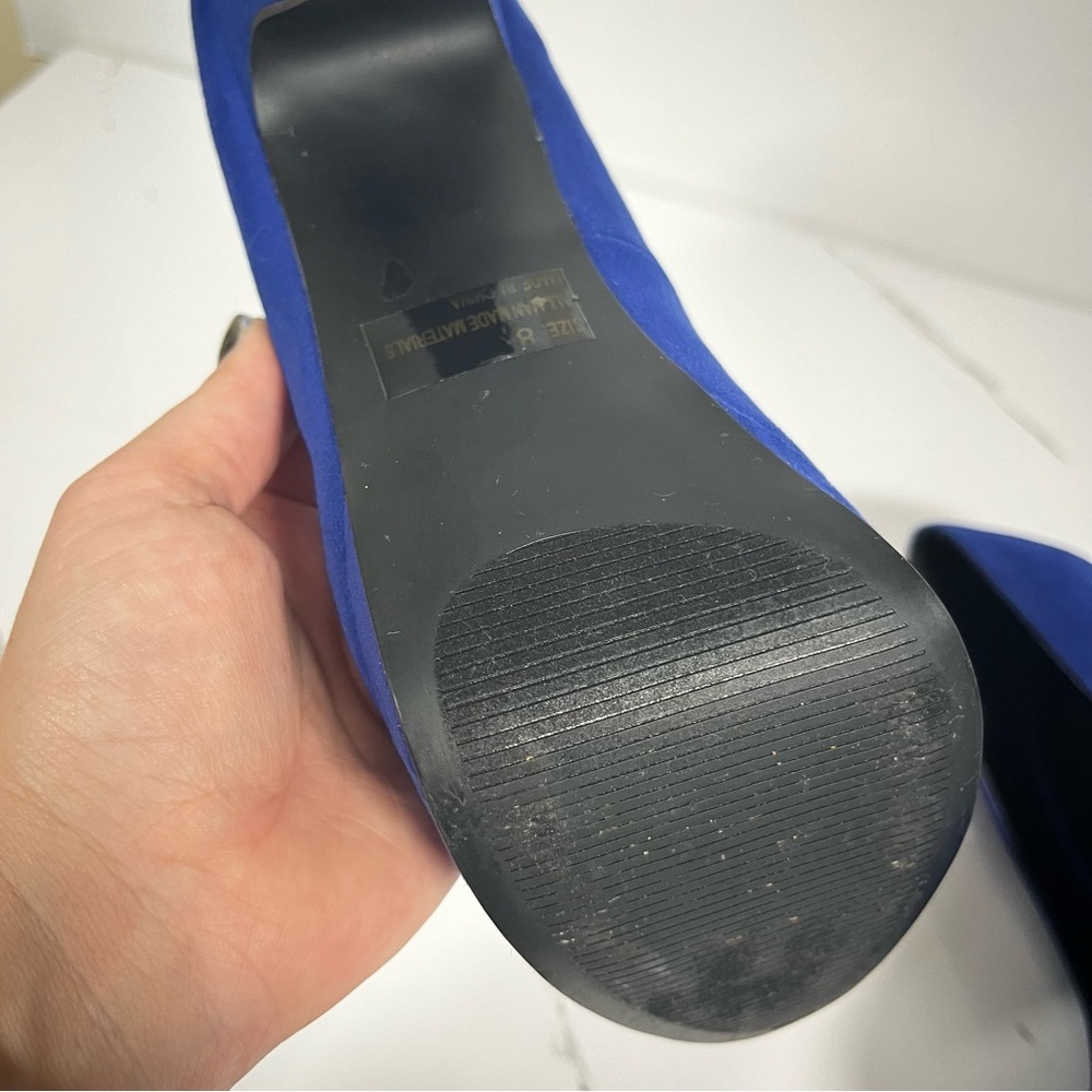 CHARLOTTE RUSSE Blue Platform Pump Women’s Microfiber Heels Size 8 - Picture 10 of 14